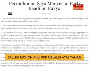 Salleh mohon ahli PKR melalui atas talian