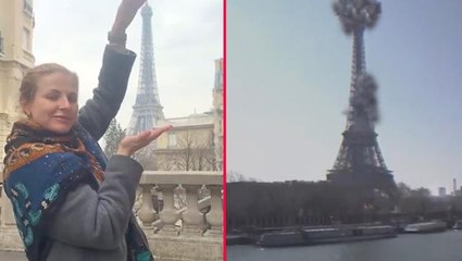 Ukraynalıların hazırladığı kurgu video sosyal medyada gündem oldu! Eyfel bombalanıyor