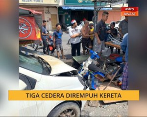 Tiga cedera dirempuh kereta