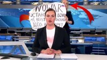 Rus devlet kanalında savaş karşıtı pankart açan gazeteciye 30 bin ruble ceza verildi