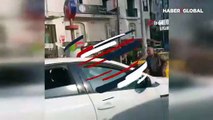 Osmanbey'de trafikte kavga anları saniye saniye kamerada