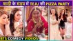 Tejasswi Enjoys Pizza In Her Bridal Outfit On The Sets Of Naagin 6 | Comedy BTS Moments