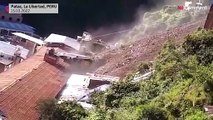 شاهد: انهيار أرضي يدفن ما لا يقل عن 15 منزلا في البيرو ويشرد العشرات