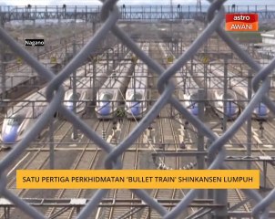 Satu pertiga perkhidmatan 'Bullet Train' Shinkansen lumpuh
