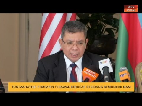 Tun Mahathir pemimpin terawal berucap di Sidang Kemuncak NAM