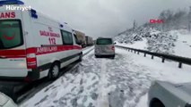 Bolu Dağı'nda TEM otoyolu ulaşıma kapandı 