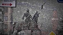 Bursa şehir merkezinde yoğun kar yağışı