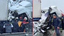 Bolu Dağı TEM Otoyolu'nda zincirleme kaza: 32 araç çarpıştı, 6 kişi yaralandı