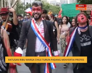 Ratusan ribu rakyat Chile turun padang menyertai protes