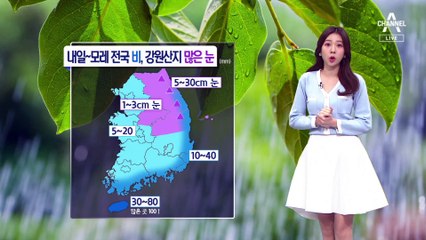 [날씨]내일~모레 전국 비…강원산지 많은 눈