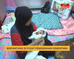 Berpantang di pusat pemindahan sementara