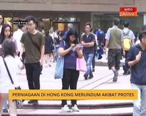 Perniagaan di Hong Kong merundum akibat protes