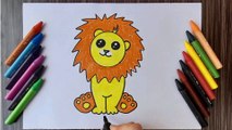 HOW TO DRAW A LION, EASY DRAWING, STEP BY STEP DRAWING FOR KIDS, EASY ART