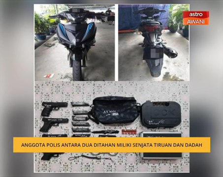 Anggota polis antara dua ditahan miliki senjata tiruan dan dadah