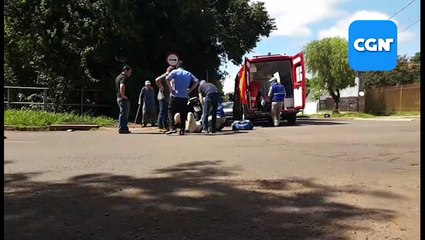 Motociclista fica ferido ao se envolver em acidente na Rua Bom Jesus