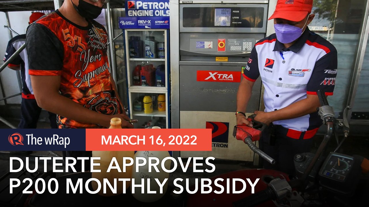 Duterte approves P200 monthly subsidy for poor households amid fuel price hikes