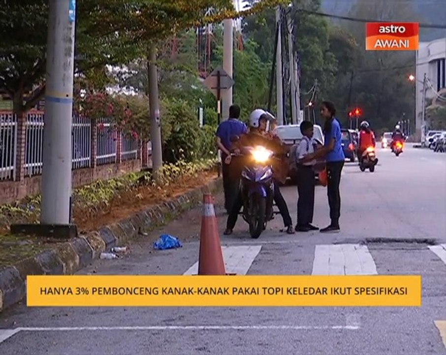 Hanya 3% pembonceng kanak-kanak pakai topi keledar ikut spesifikasi