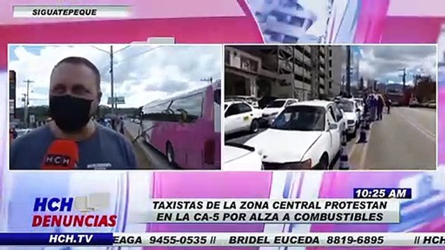 ¡Por altos precios de combustibles! Taxistas de la zona central se toman dos carriles de la CA-5