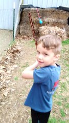 4-Year-Old Archer Hits Swinging Target
