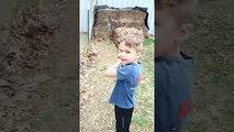 4-Year-Old Archer Hits Swinging Target