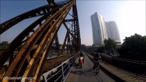 Vietnam Motorbike Adventures With Unexpected Fun:  Bicycle vs Motorbike On Long Bien (Paul Doumer) Bridge