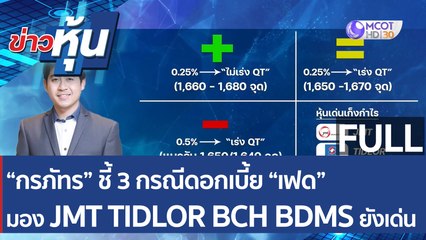 (คลิปเต็ม) “กรภัทร” ชี้ 3 กรณีดอกเบี้ย “เฟด”มอง JMT TIDLOR BCH BDMS ยังเด่น | ข่าวหุ้น (16 มี.ค. 65)