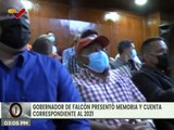 Gobernador del estado Falcón presentó memoria y cuenta correspondiente al ejercicio fiscal 2021