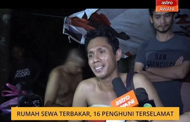 Rumah sewa terbakar, 16 penghuni terselamat