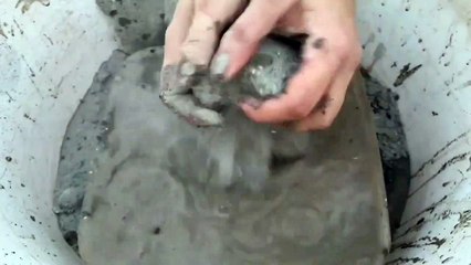 Messy Gritty Sand Cement Slabs Water Crumble Cr: Muneezy ASMR