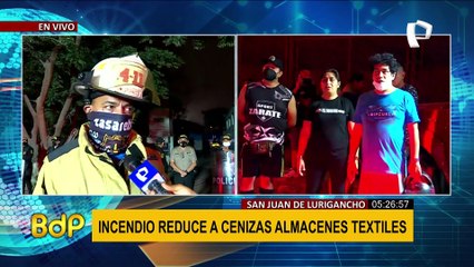 SJL: incendio de grandes proporciones redujo a cenizas fábricas textiles