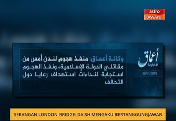 Serangan London Bridge: Daish mengaku bertanggungjawab