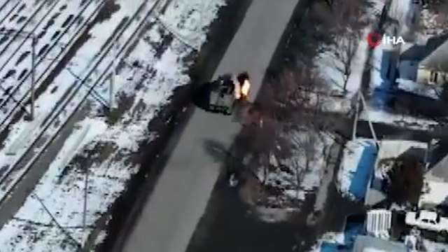 Ukrayna, Rusya’ya ait askeri araca düzenlenen saldırıyı yayınladı