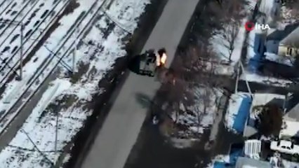 Ukrayna, Rusya’ya ait askeri araca düzenlenen saldırıyı yayınladı