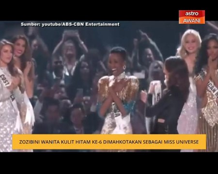 Zozibini wanita kulit hitam ke-6 dimahkotakan sebagai Miss Universe