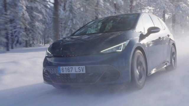 CUPRA Born in Aurora Blue Driving Winter Experience