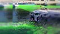 Nehir fosforlu yeşil renge büründü, görenler gözlerine inanamadı
