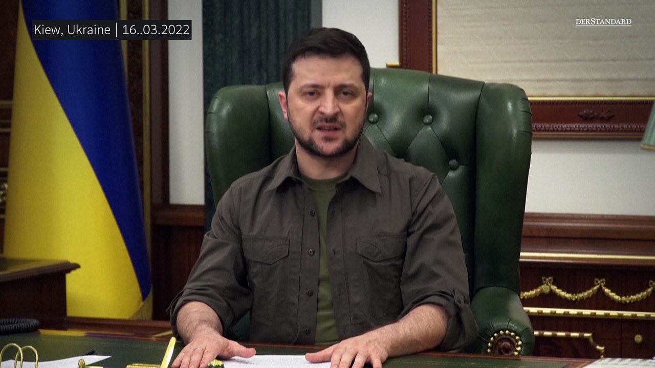 Selenskij wandte sich am Mittwochabend an die Ukraine