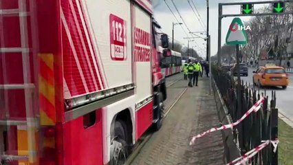 Tramvay hattında intihar girişimi! Kendini trenin altına attı