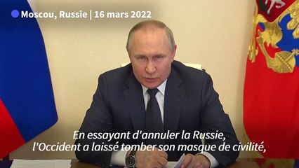 Poutine compare les sanctions occidentale frappant la Russie à des "pogroms"