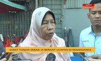 Surat tunjuk sebab: Ia berkait ucapan di Renaissance