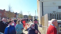 Crowds awaiting the arrival of the Flying Scotsman at Canterbury West