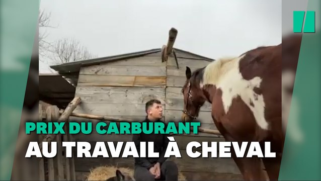 Le prix du carburant en hausse, il se rend au travail à cheval