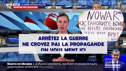 Sujet sur Marina Ovsiannikova diffusé sur BFMTV