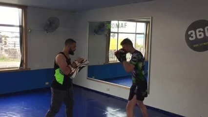 Penguin's Brady Jackson shows off his favourite technique ahead of his MMA debut