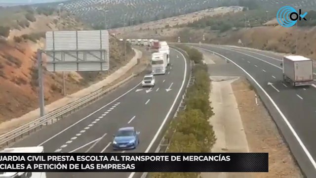 La Guardia Civil presta escolta al transporte de mercancías esenciales a petición de las empresas