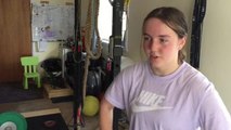 Junior weightlifting gold medalist Emily Kirkpatrick shows off her technique