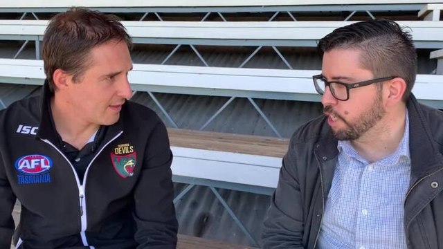 Tasmania Devils coach Cameron Joyce on the North-West Coast