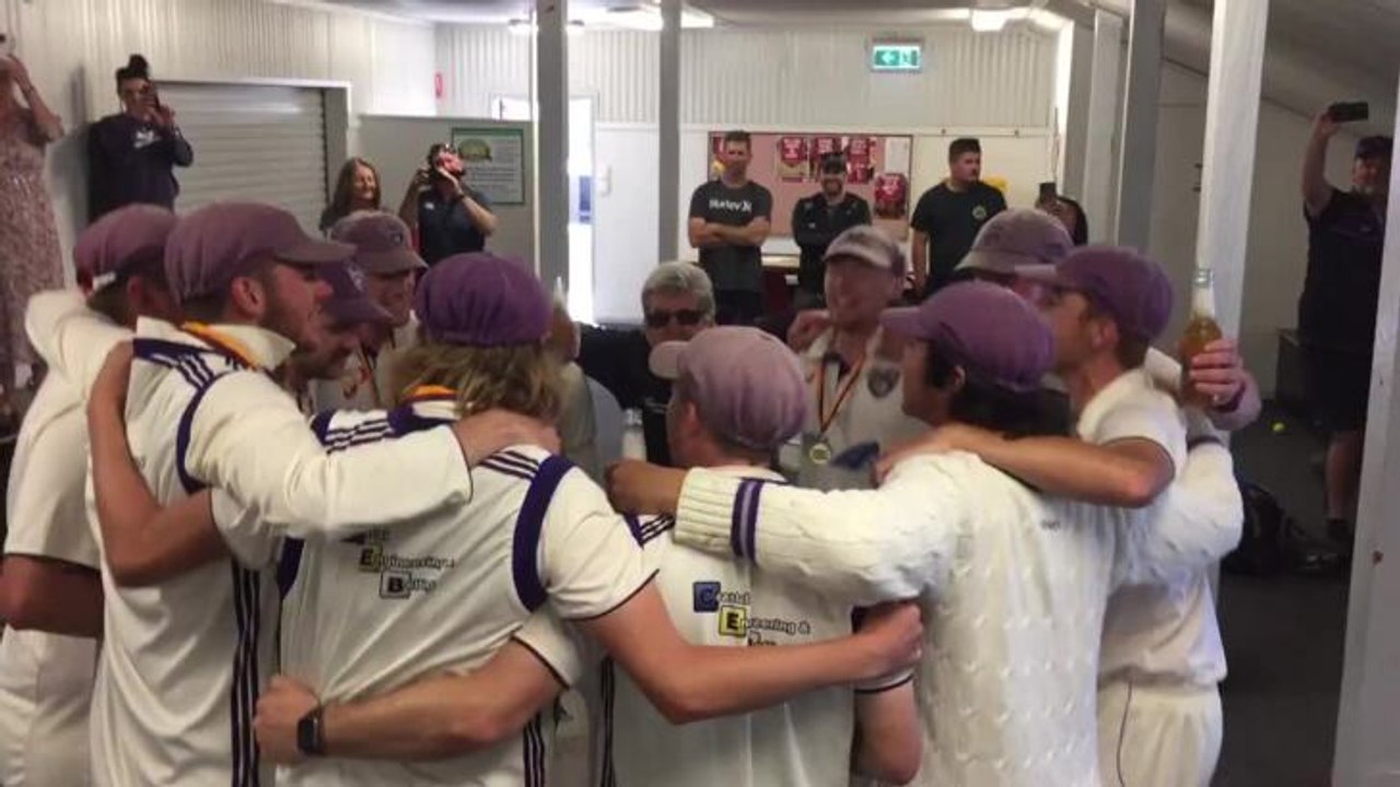 Burnie Hurricanes celebrate taking out the 2020-2021 CNW premiership