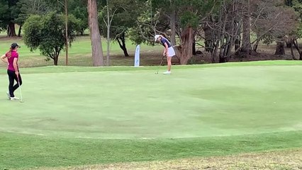 Kathryn Norris' putt to win the Tasmanian Open women's title