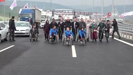 Son dakika haber! Bakan Karaismailoğlu, engelli vatandaşlarla 1915 Çanakkale Köprüsü'nde yürüdü